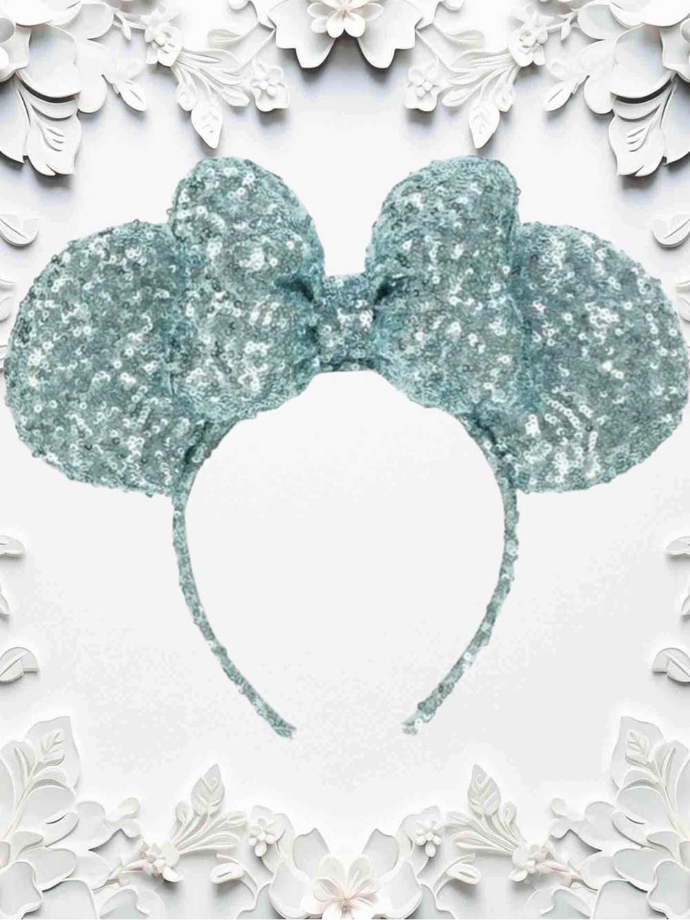 Tokyo Disney Resort Minnie Mouse Aqua Blue  Sequin Ears Headband Frozen Elsa